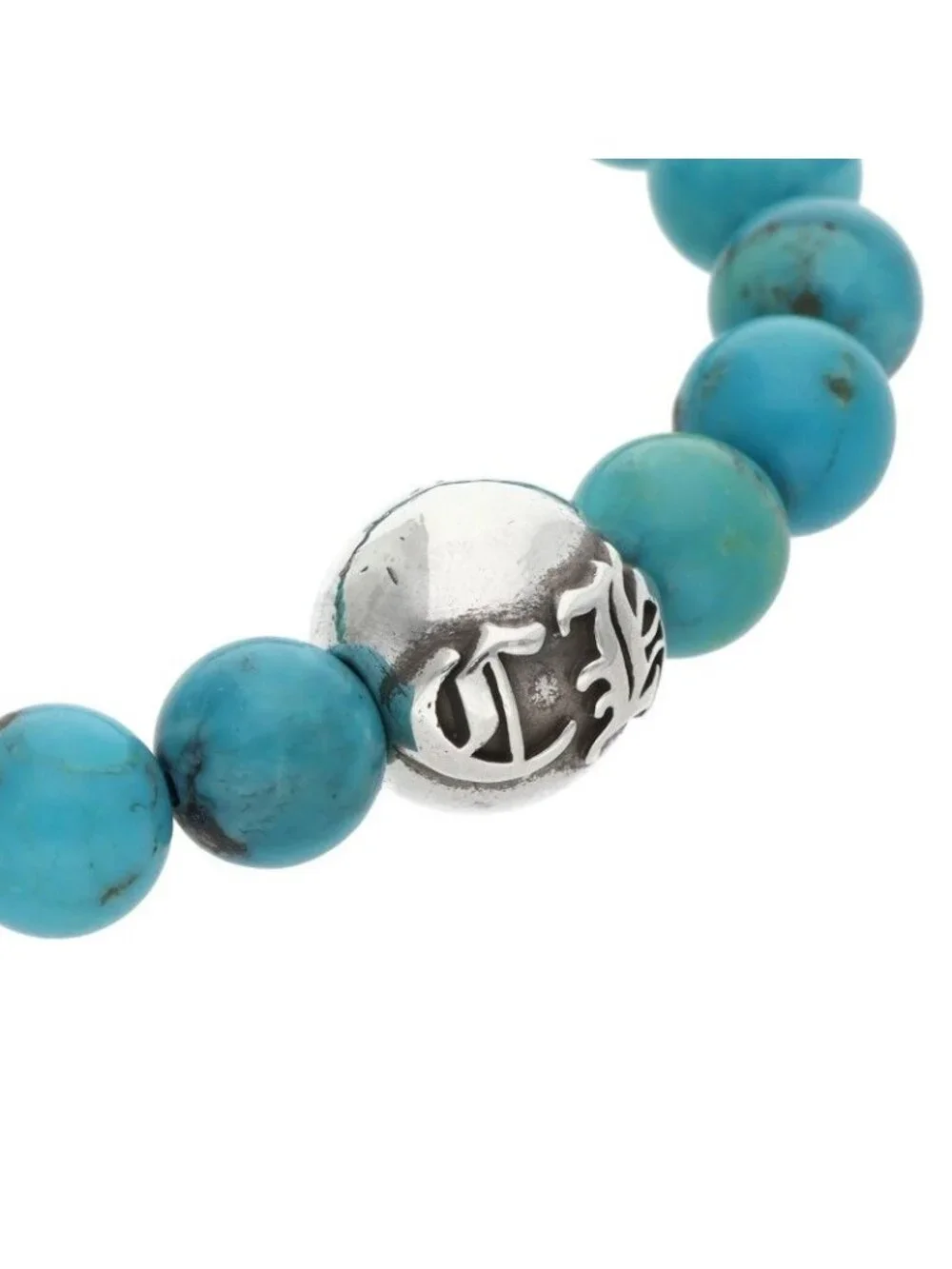 Chrome Hearts 8 Bead Bracelet Cross Ball 8 Turquoise
